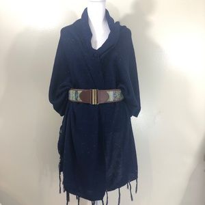 LuLaRoe Mimi Shawl/poncho- knit -Navy- One Size